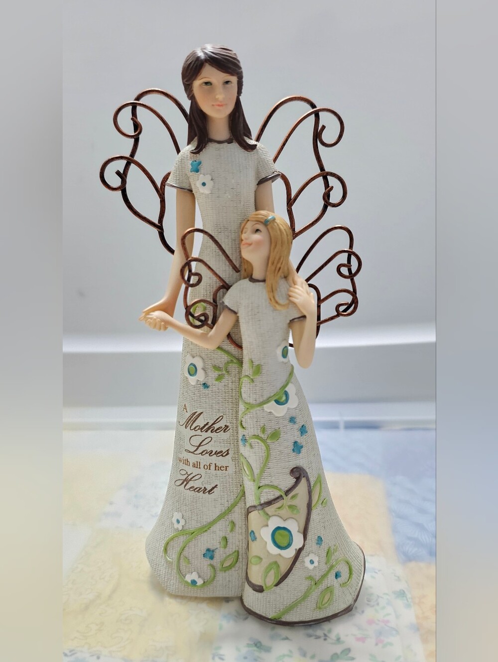 Mother and Daughter Angel Figurine